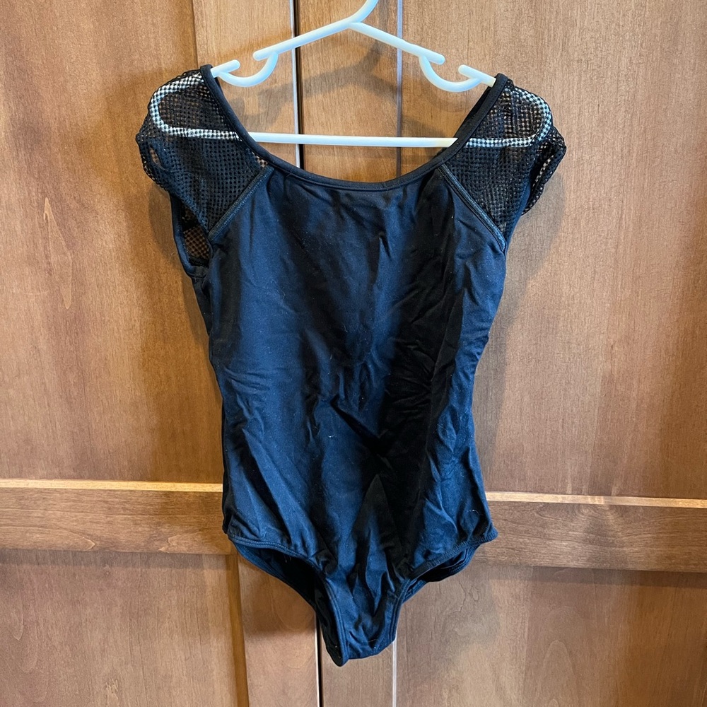 Bloch Black Mesh Sleeve Leotard